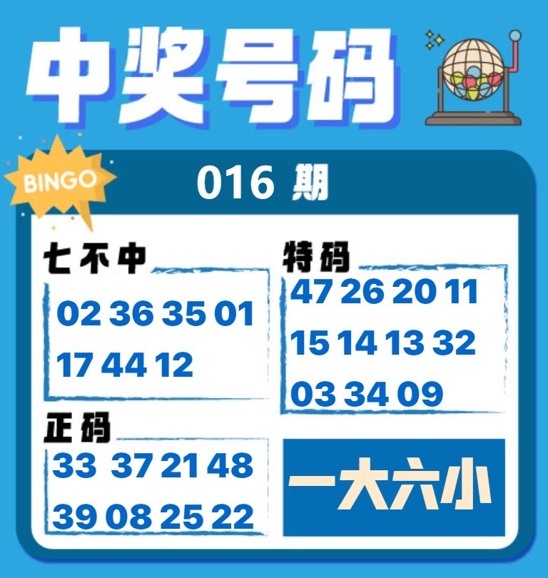 016期中奖号码[图]