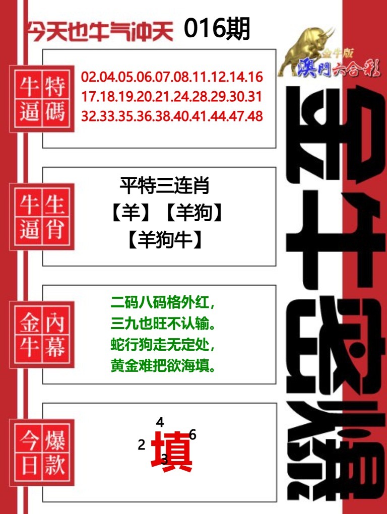 016期金牛密爆[图]